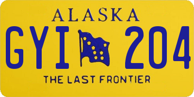 AK license plate GYI204