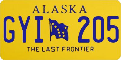 AK license plate GYI205