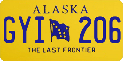 AK license plate GYI206