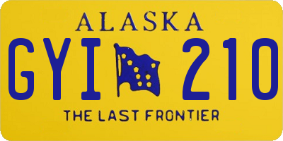 AK license plate GYI210