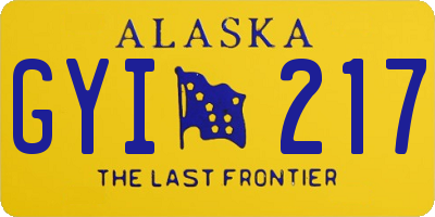 AK license plate GYI217