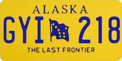 AK license plate GYI218