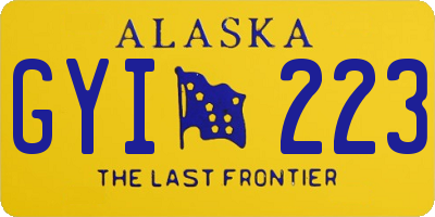 AK license plate GYI223