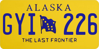 AK license plate GYI226