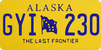 AK license plate GYI230
