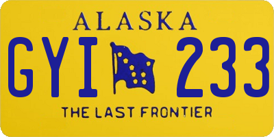 AK license plate GYI233