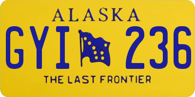 AK license plate GYI236