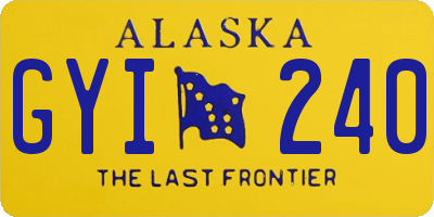 AK license plate GYI240