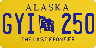 AK license plate GYI250