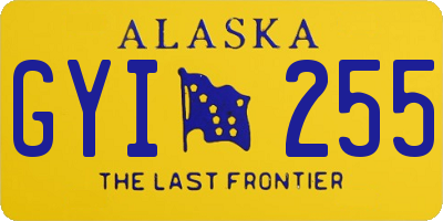 AK license plate GYI255