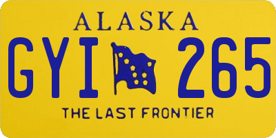 AK license plate GYI265