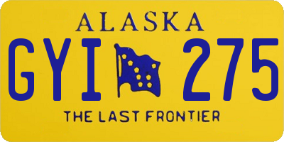 AK license plate GYI275