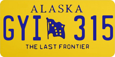 AK license plate GYI315