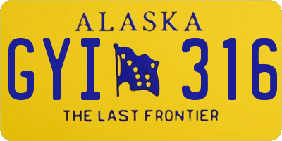 AK license plate GYI316