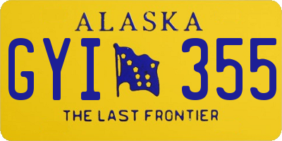 AK license plate GYI355
