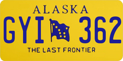 AK license plate GYI362