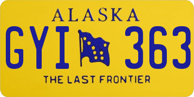 AK license plate GYI363