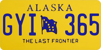 AK license plate GYI365