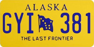 AK license plate GYI381