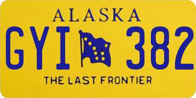 AK license plate GYI382
