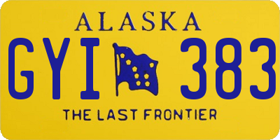 AK license plate GYI383