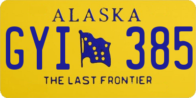 AK license plate GYI385