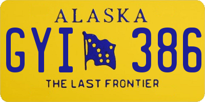 AK license plate GYI386