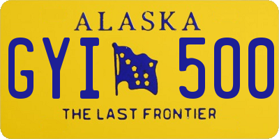 AK license plate GYI500