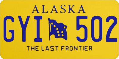 AK license plate GYI502