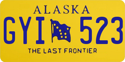 AK license plate GYI523