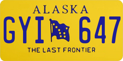 AK license plate GYI647