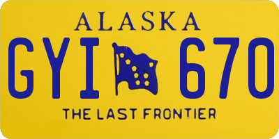 AK license plate GYI670