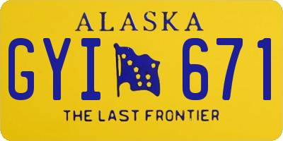 AK license plate GYI671