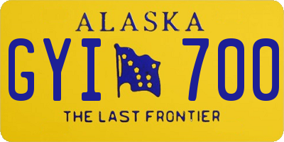 AK license plate GYI700