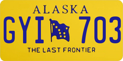 AK license plate GYI703