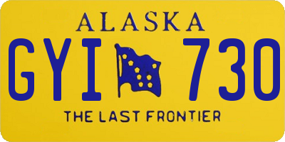 AK license plate GYI730