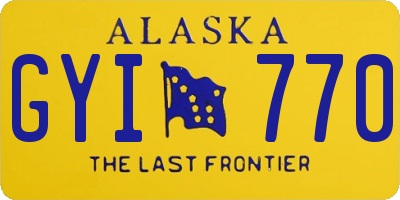 AK license plate GYI770