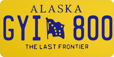 AK license plate GYI800