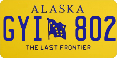 AK license plate GYI802