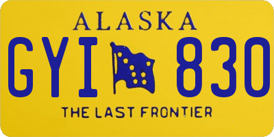 AK license plate GYI830