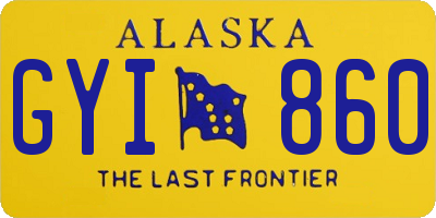 AK license plate GYI860