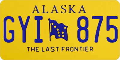 AK license plate GYI875
