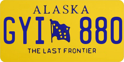 AK license plate GYI880