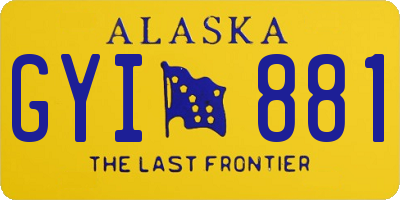AK license plate GYI881