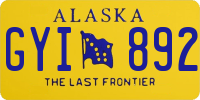 AK license plate GYI892