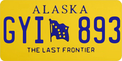 AK license plate GYI893