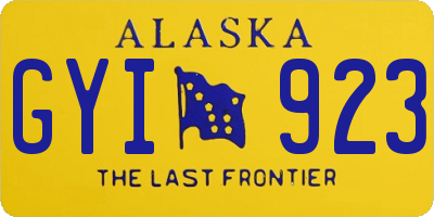 AK license plate GYI923