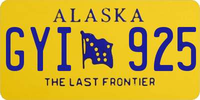 AK license plate GYI925