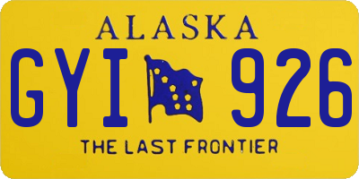 AK license plate GYI926