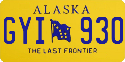 AK license plate GYI930